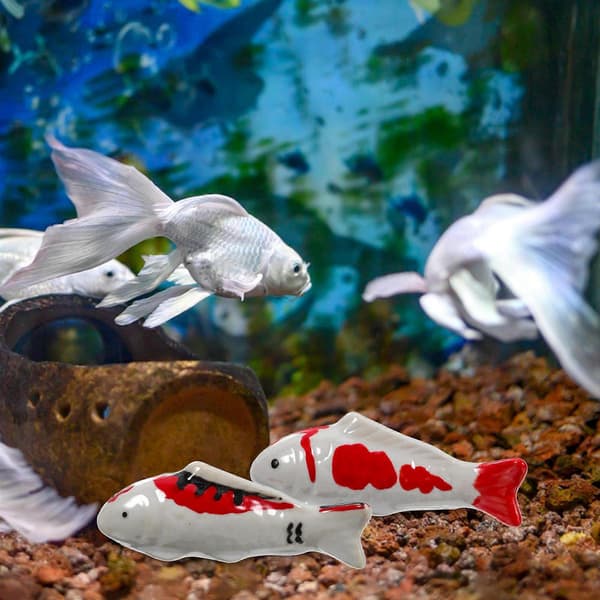 Fiskepynt Keramisk Flytende Fiskedekorasjon til Akvarium 2 stk[DB]