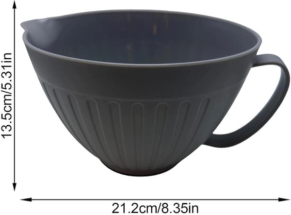 Miksboller for baking | Sklisikker multifunksjonell målekopp, eggeblandebolle - for baking, matlaging, servering av suppe, kake, egg, sjokolade, saus Wa[DB] Gray