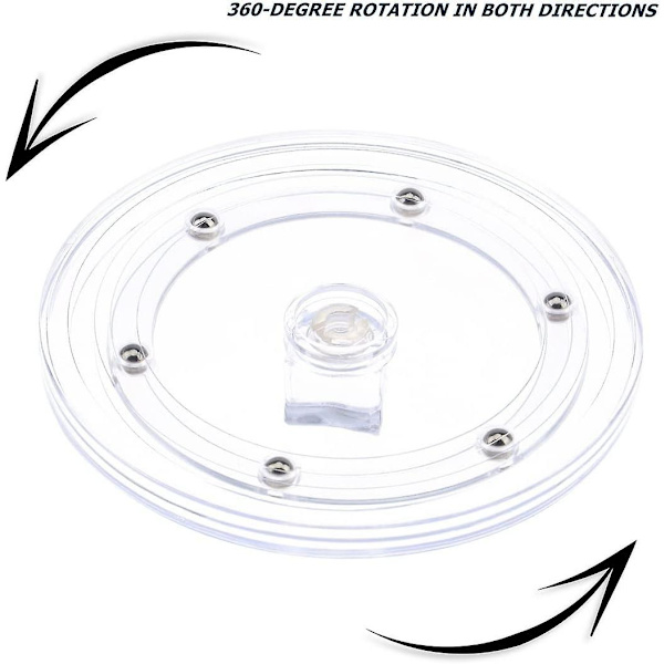 Klar akryl Lazy Susan Turntable - Organizer med kullager för roterande displaybas - Kryddställ för kök och mer