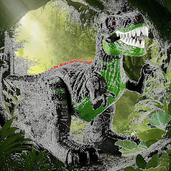 2,4 GHz fjernbetjening dinosaur legetøj, gående robot dinosaur med LED-lys og lyd, simulering [DB]