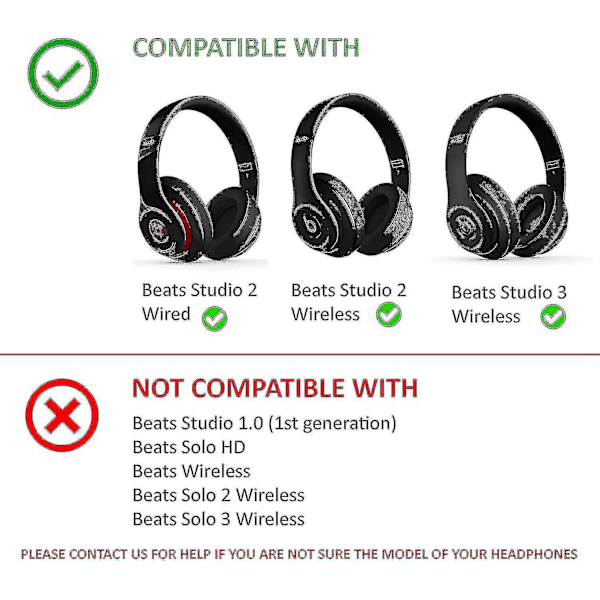 Reservedele til reparation af øverste hovedbøjle til Beats Studio 3_fsdxm {DB Defiant Black-Red