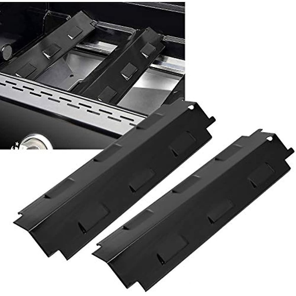 Universal erstatning grillvarmetelt for grillporselen stål Bbq varmeplate skjold varmetelt smakstilsetningsstang brennerdeksel flammedemper for Db 2Pcs