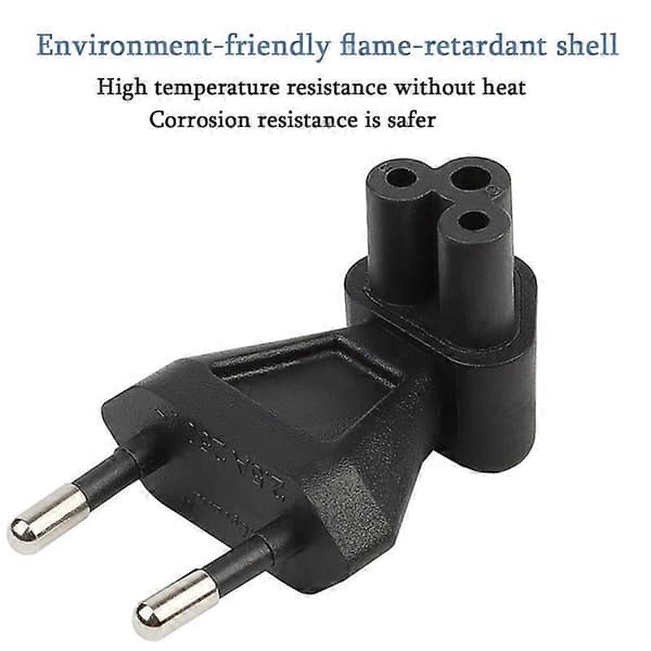 2-benet EU han til IEC 320 C5 hun AC-adapter 2,5A sikring, EU-konverter [DB]