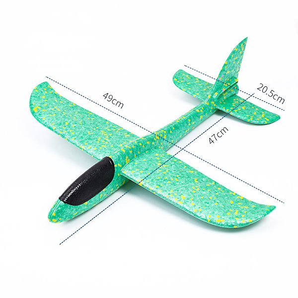 48cm stort skumfly, håndkastet fly, inerti-udendørs lancering, børnelegetøj db Green Non-luminous