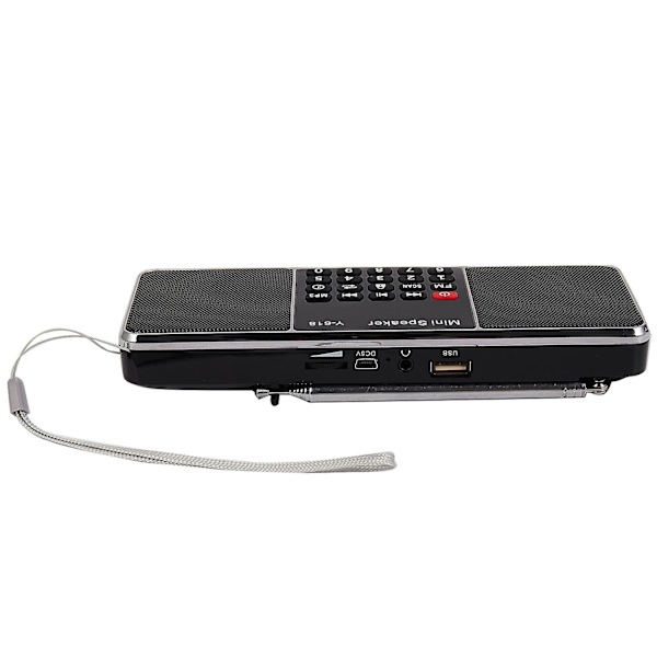 Y-618 Mini FM-radio Digital Bärbar Dubbel 3w Stereo Högtalare Mp3 Audiospelare Hög Fidelity Ljudkvalitet W/ 2 Tums Display Skärmstöd Usb-enhet T