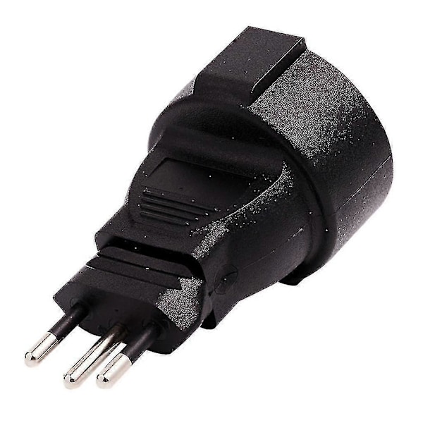 Sveitsisk 3-polet rund til EU-standard 16A 250V strømforsyningsadapter hann til hunn [DB]