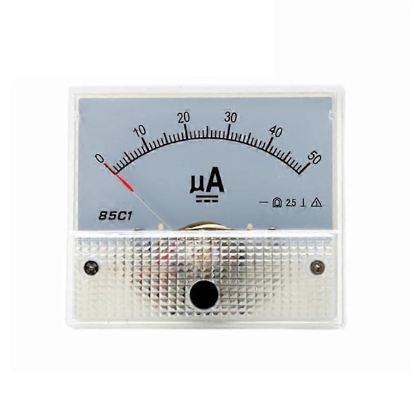 Rektangulär Panelmonterad Strömmätare Amperemeter Testare 50uA 100uA 200uA 500uA [DB] 0-50uA