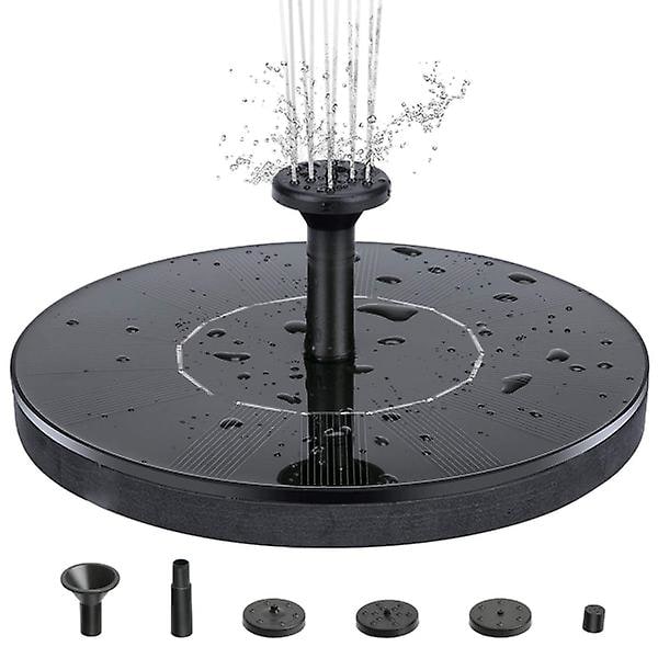 Water fountain solar powered 16 cm Black [db]