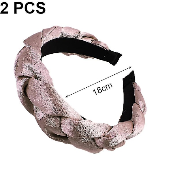 Sammetsflätade Hårband för Kvinnor, Mode Hårtillbehör, Korsade [DB] pink