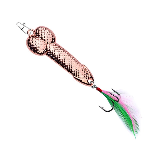 Wobble Fish Lures Spoon Lure Feather Bait Hook Fishing Tackle Gift For Fishing Lovers [DB] Rose gold 7g