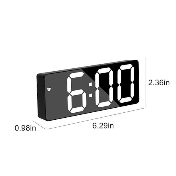 Smarta Digitala Väckarklockor För Sovrum, LED-Skärm, Snooze, Dimbar, Temperatur, Datum, 12/24H, Liten Elektronisk Bordsklocka För Kök O [db] Black