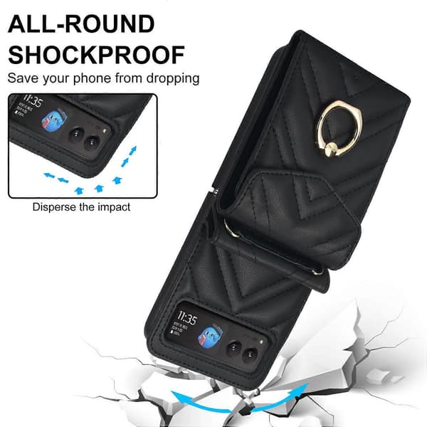 V-formet RFID-etui til Motorola Razr 40 [DB] Black