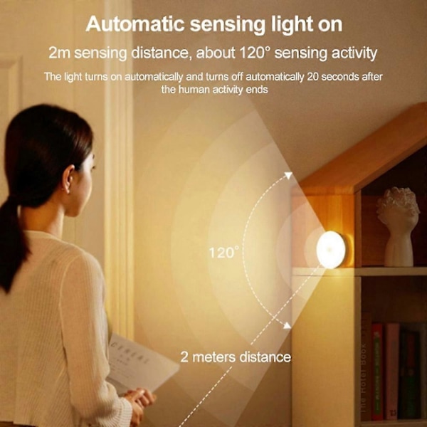 Smart Rörelsesensor LED Nattlampa med 3 Färglägen för Sovrum [db]