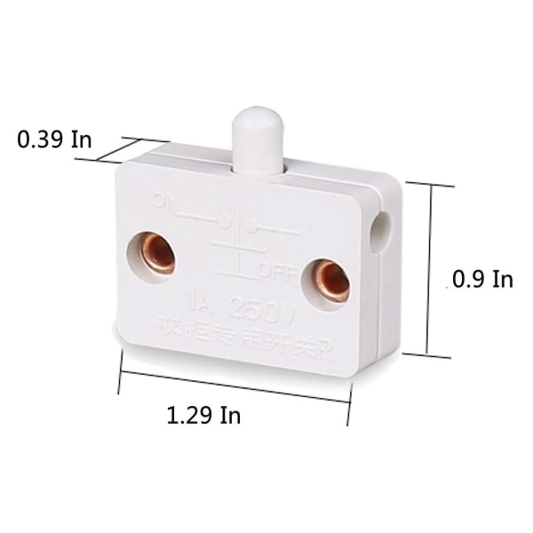 6 stk dør LED-bryter for skaplys, normalt lukkede skap elektriske lampesbrytere, for skap P [DB] Black