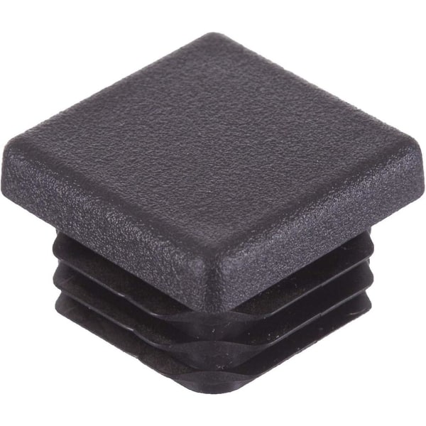 16 st rörformade möbelben, fyrkantiga räfflade gavel för bord och stolar (30 mm, svart)