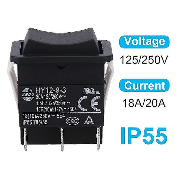 HY12-9-3 Helppoasennusveneteollisuus ABS-painike ON/OFF-kallistuskytkin kaari -Sy {db} 2pcs
