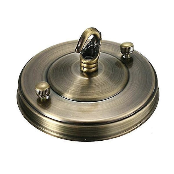 2 stk. vintage takrosett krok plateholder lysekrone lampe lysarmatur takfeste (bronse) [DB] Bronze