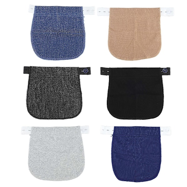 6 stk. Justerbare graviditetsbukseforlengere, 6 farger, myk nylon, graviditetslinningforlenger med knapper for daglig bruk [Db]