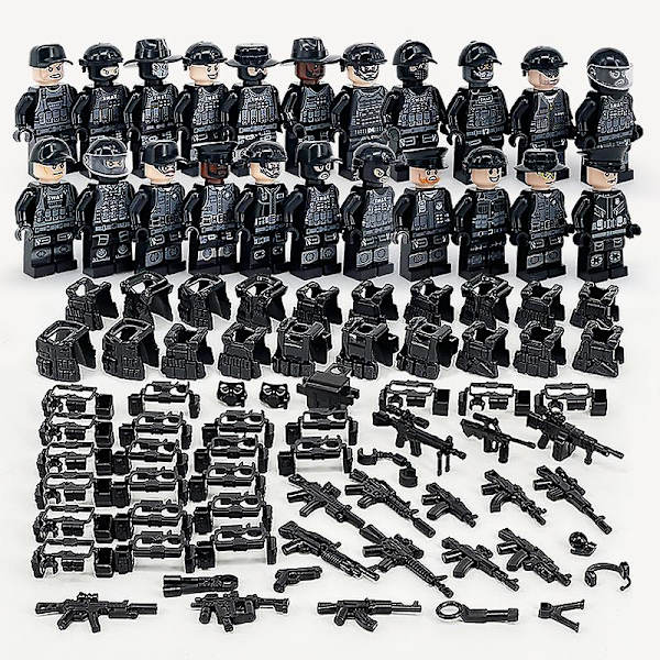 Militärserie Monterad Skurk 22 Minifigurer [DB] 1SET Black