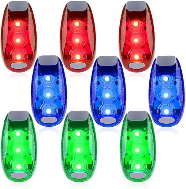 9-pack Säkerhetslampor, Cykel Hög Synlighet Stroboskopljus, (Röd/Blå/Grön) [db]