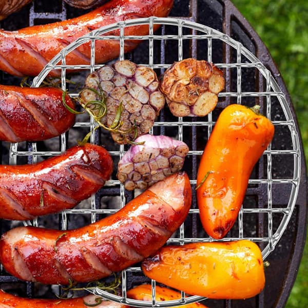 Sølv Rund Grillnet BBQ Nettråd til Grilning af Grøntsager