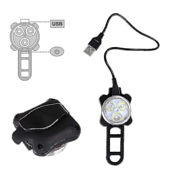 Led-pyörävalot, USB-ladattava pyörävalosarja Vedenkestävä Etu- ja Takavalosarja [DB]