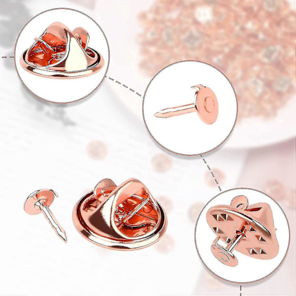 120 Par Sommerfuglkobling Slipsnåler Pinnebakside Kompatibel Med 8 mm Lengde Blanke Pins For Håndverkslaging (sølv) [DB] Rose Gold