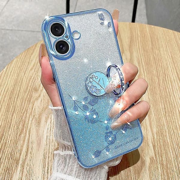 Gradient Blomster Cover til iPhone 16 Plus [DB] Purple