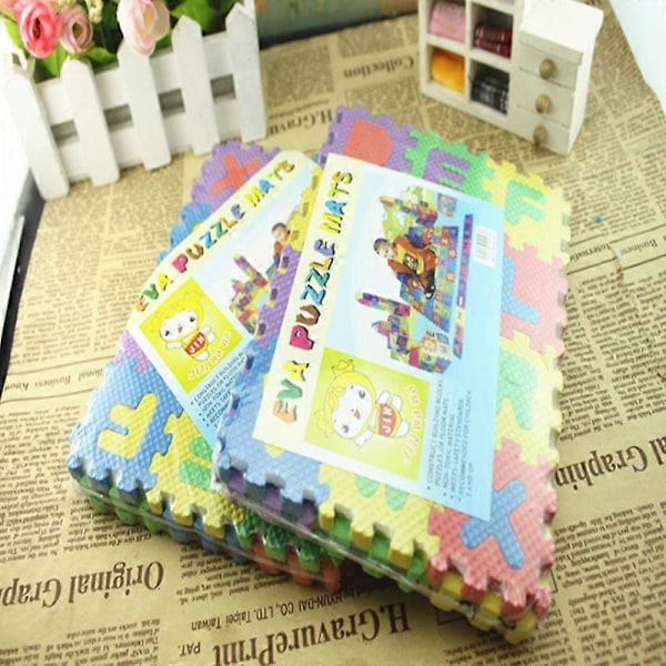 Hot 72 stk barn mini eva skum alfabet bokstaver tall gulv myk babymatte 3d puslespill barn educa [DB]