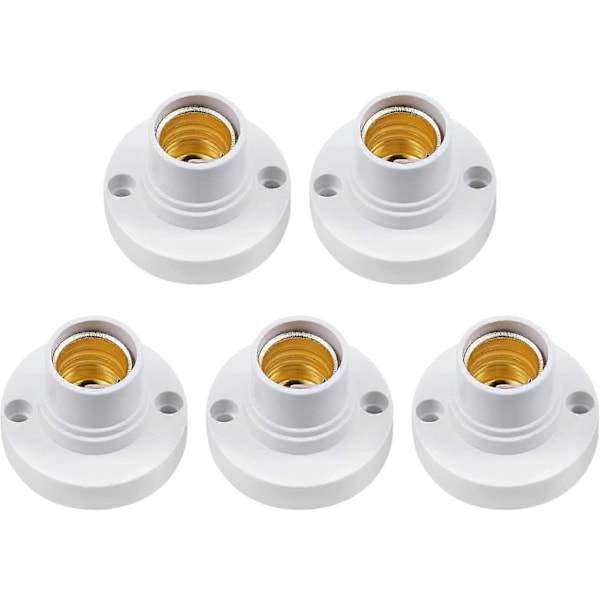 5 stk. E14 Lampeholder, E14 Edison Skrue Pæreholder, Plastik Loftlampe Fatning Crday Gave Db
