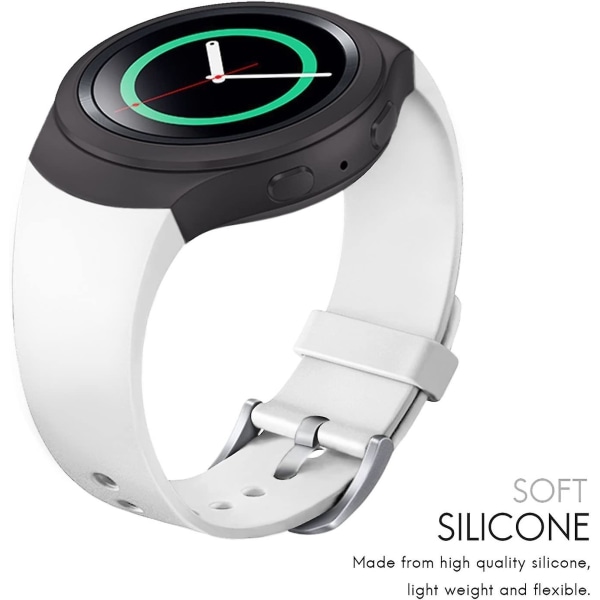 Myk silikon sportsrem for Samsung Gear S2 Smart Watch Sm-r720 Sm-r730 (hvit)