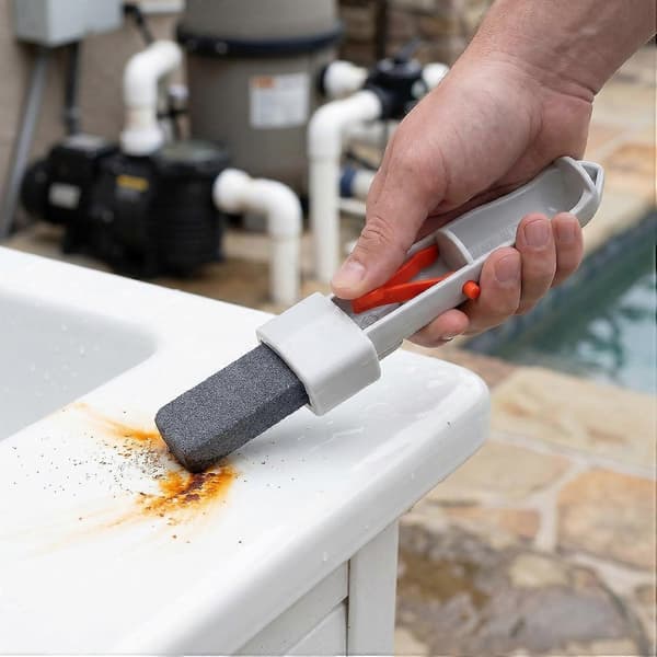 3 stk. pimpsten poolstav med V-formet klemmedesign, skånsom mod porcelæns- og glasfiberoverflader, robust konstruktion poolrenser til R[DB] 3pcs