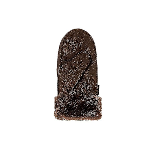 Ægte Dameskindhandsker med Omslagsmanchet {Db} Chocolate