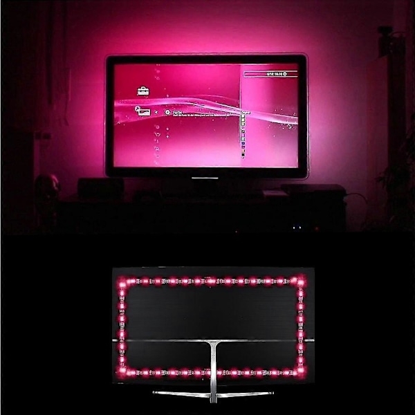 LED-lyslister 2M USB Fleksible Tiktok-lys TV-bakgrunnsbelysning 60LED 10mm Vanntette Flerfargede TV-bak {Db}