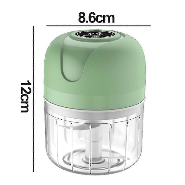 Elektrisk Mini Food Chopper, USB-opladning Mini Elektrisk Hvidløgshakker, Lille Foodprocessor, Bruges Til Løg Hvidløg Peber [DB] Green