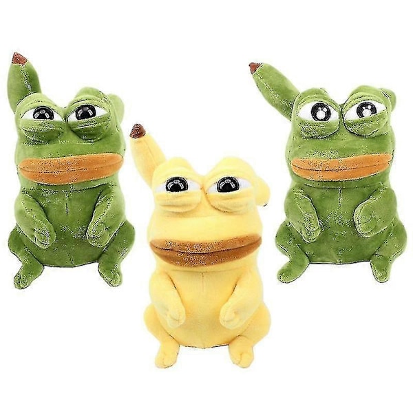 26cm Frosk Plysjleketøy Pepe Frosk Jenny Grønn Gul Frosk Dyr Utstoppet Plysjdukke Leker For Barn [DB] 25CM Yellow1