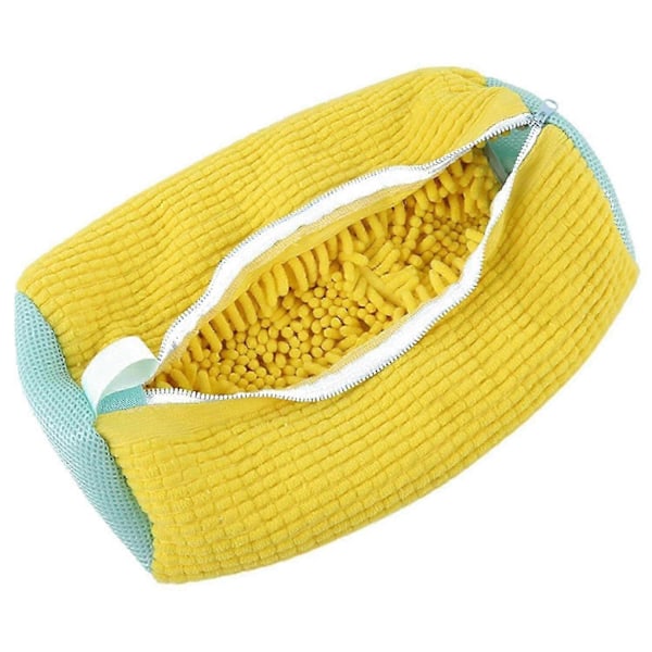 1 stk. skovaskepose for vaskemaskin, vaskepose for sko for vaskemaskin og tørketrommel (gul) [DB] Yellow