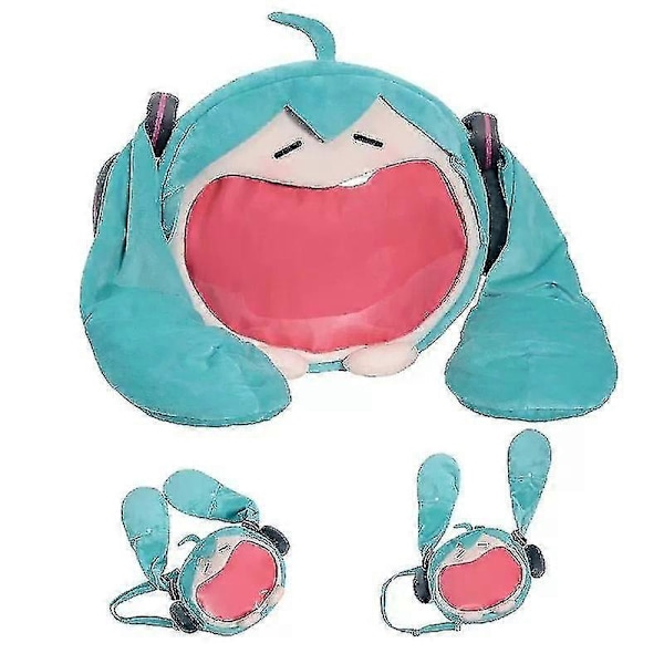 Kawaii Anime Hatsune Miku Cosplay Plysch Ryggsäck Ita Väska Dam Väska Skolstudent Män Sammet Axelväska Flicka Gåva [db] blue