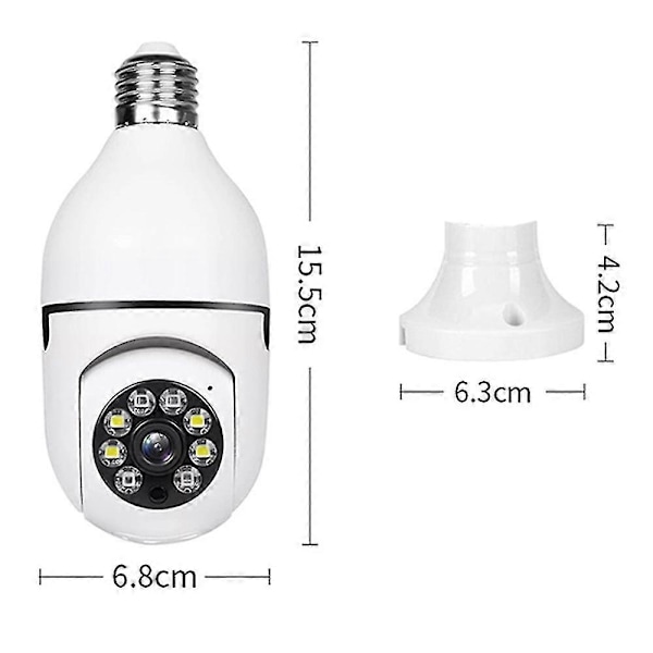 E27 Pære Kamera, 1080p Sikkerhedskamera System Med 2.4ghz Wifi, 360 Hjemmeovervågning, Nattesyn, Tovejslyd, Smart Bevægelsesdetektering [db]