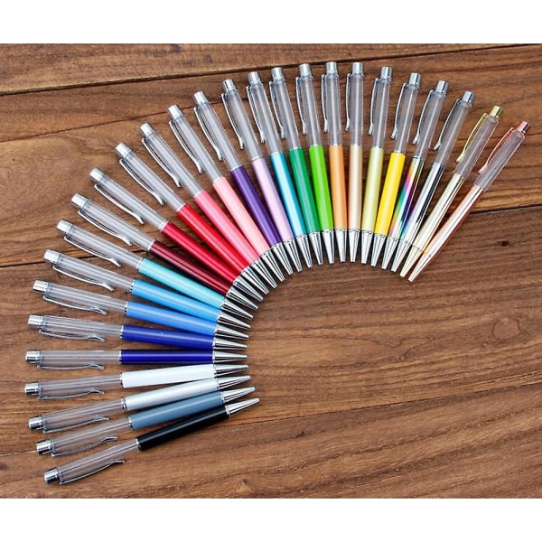 28 kappaleen värikäs tyhjä putki kelluvat DIY-kynät, rakenna suosikkinestehiekkakynätarvikkeesi