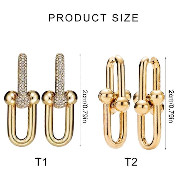 Elegantit hevosenkenkäkorvakorut Monipuoliset hevosenkengän muotoiset korvakorut Korvakorut parantavat muotiasi [DB] Gold-color Style 1