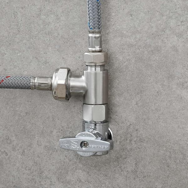 3-vejs 3/8\" og 1/2\" 3-vejs Adapter T-forbindelse Rustfrit Stål 3/8\" Vandledning T-fitting Børstet Nikkel db