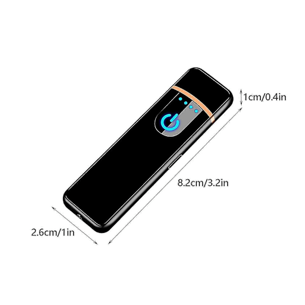Elektrisk USB-laddning Uppladdningsbar Flamfri Tändare Skärminduktion-DF [DB] Black