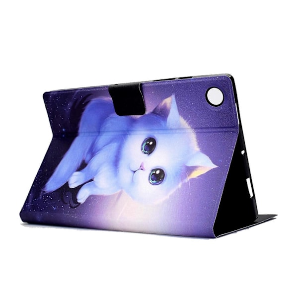 Mönstrat Läder Tablet Fodral för Samsung Galaxy Tab A9+, med Kortfack [DB] Cat