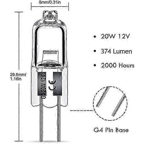 G4 halogenlampor [DB] 20W 12pcs