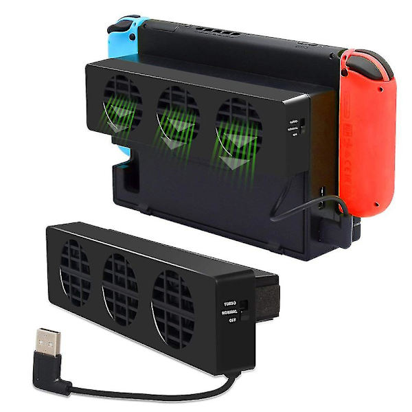 Kjølevifte for Nintendo Switch Ns Original Stand Spillkonsoll Dock Cooler Med 3-vifte Usb Kjølevifte For Nintend Ns Nx