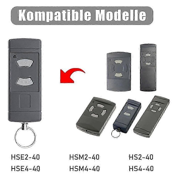 Autotallin oven kädessä pidettävä lähetin malleille HSE2 HSM4 HSM2 HSE4 HS2 HS4, 40,685 MHz autotallin kaukosäädin [DB]