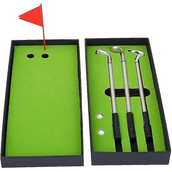 Golf Pen Golfkugler Sæt, Mini Desktop Golfkugle Pen Gave Golf Penne Sæt, Mini Golf Penne Og Flag Gaveæske Stationery Dekorationer Til Golfspillere Fa