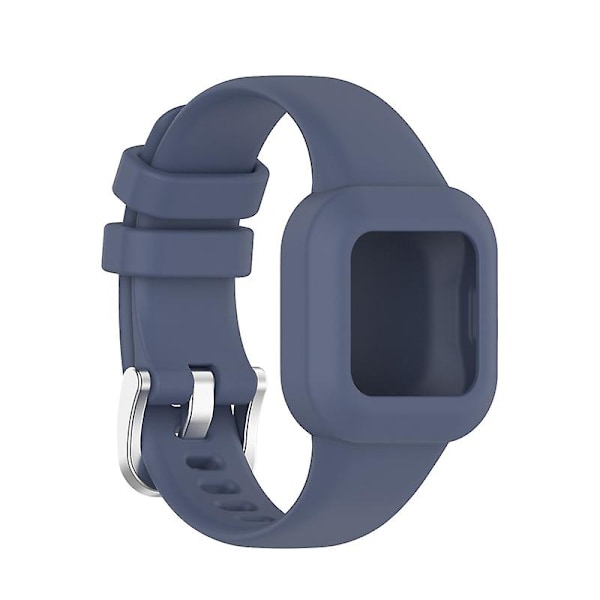 En-delad mjuk silikon handledsrem för klockarmband, kompatibel med Garmin Fit Jr3/vivofit Jr.3 Blue Gray