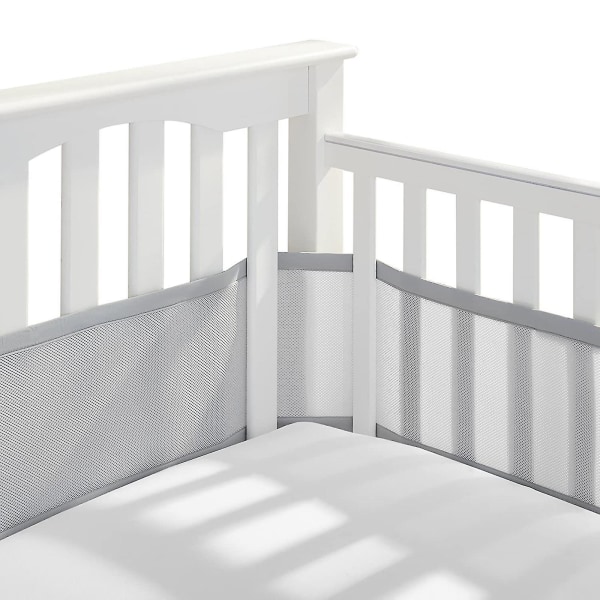 Pustende Baby Mesh Crib Liner Størrelse 340cm*160cm Gray